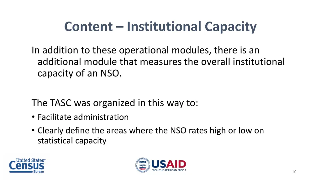 content institutional capacity