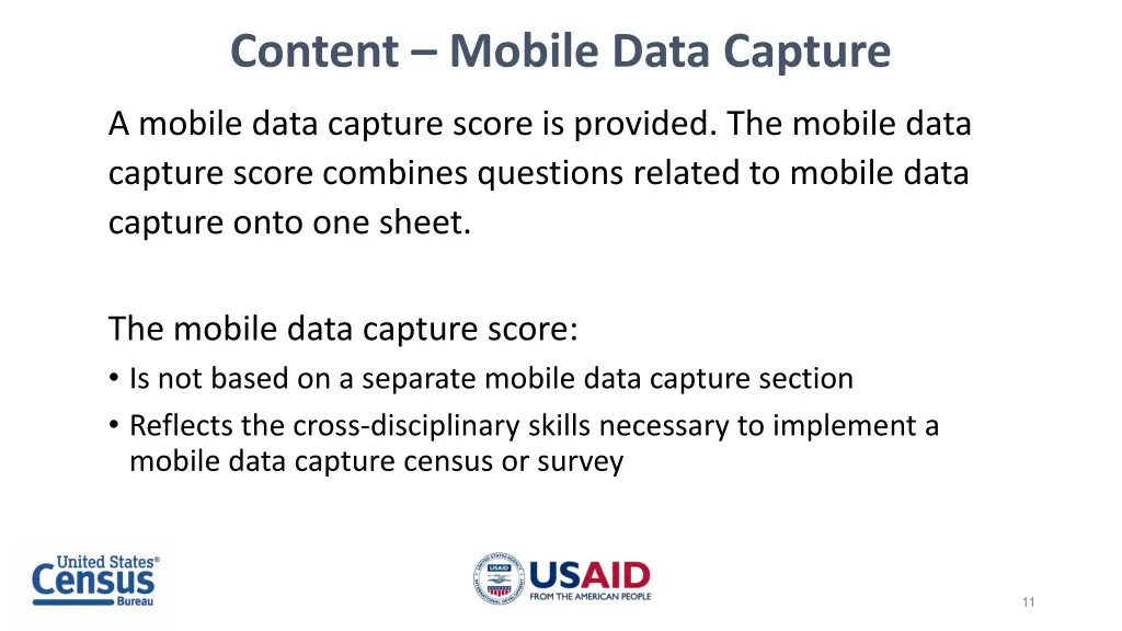 content mobile data capture