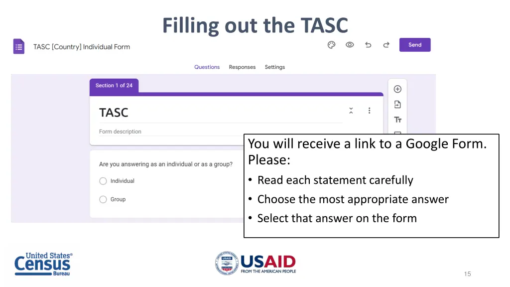 filling out the tasc 1