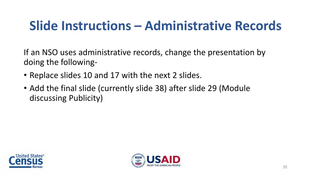 slide instructions administrative records
