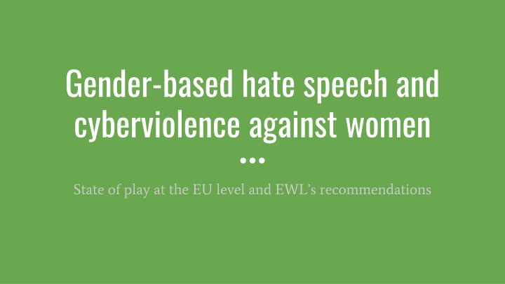 gender based hate speech and cyberviolence