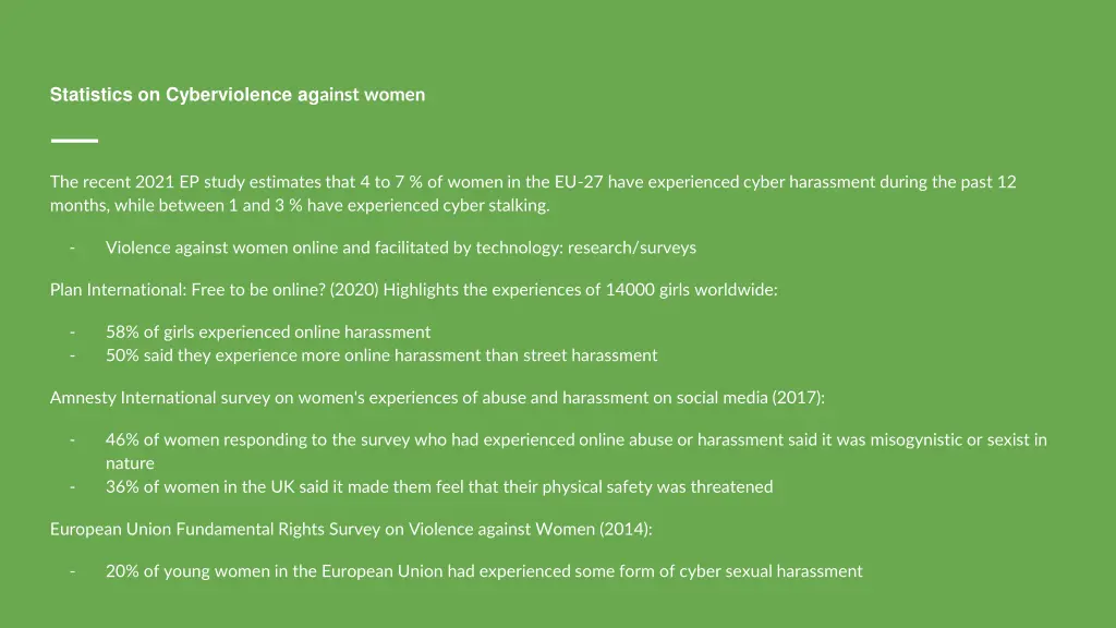 statistics on cyberviolence ag ainst women