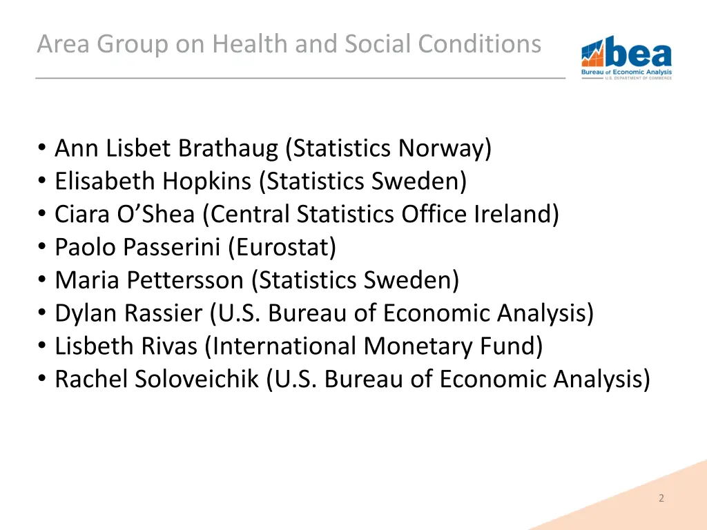 area group on health and social conditions