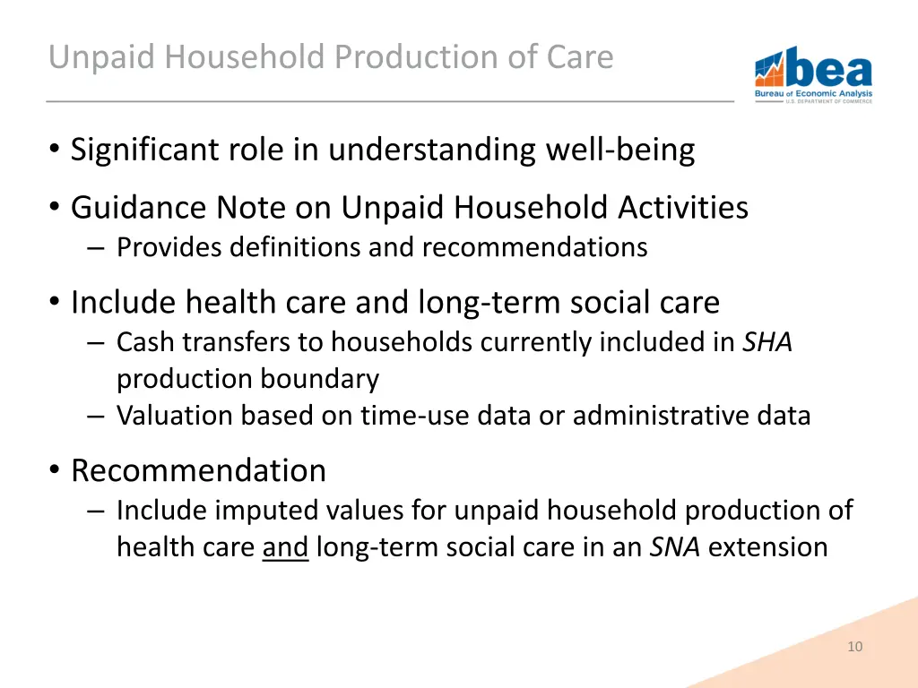 unpaid household production of care