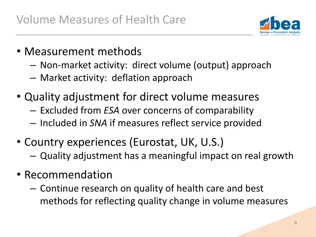 volume measures of health care
