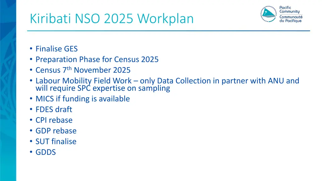 kiribati nso 2025 workplan