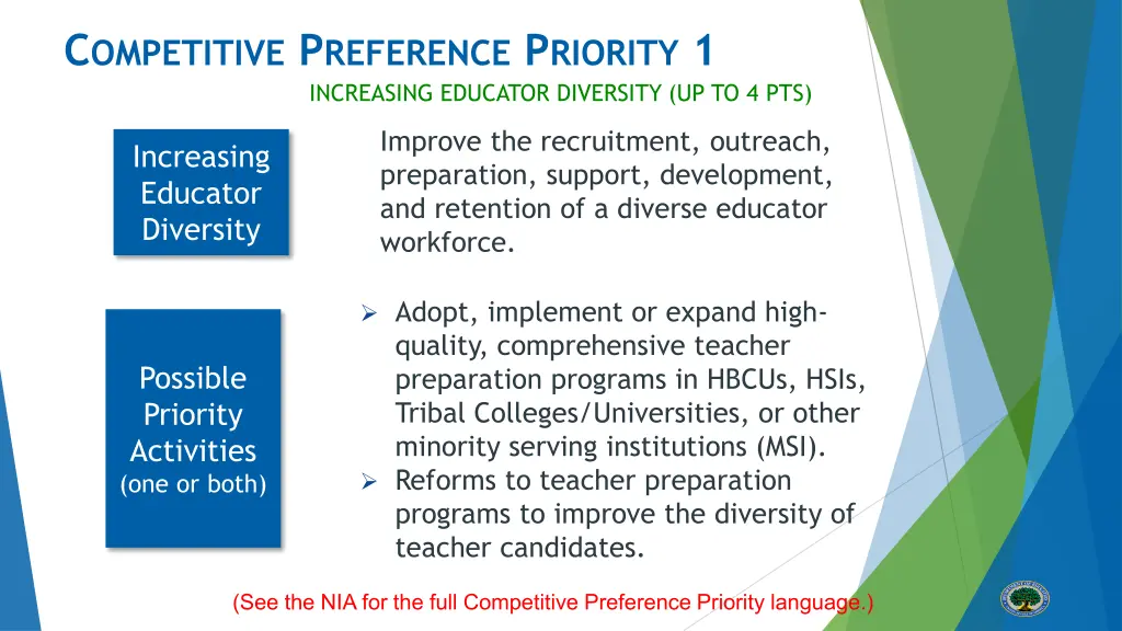 c ompetitive p reference p riority 1 increasing
