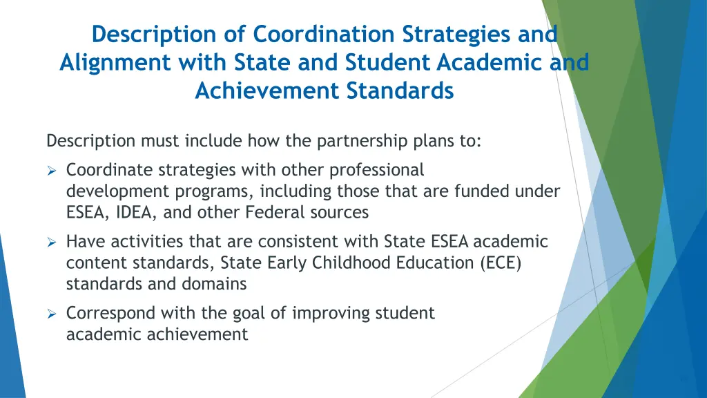 description of coordination strategies