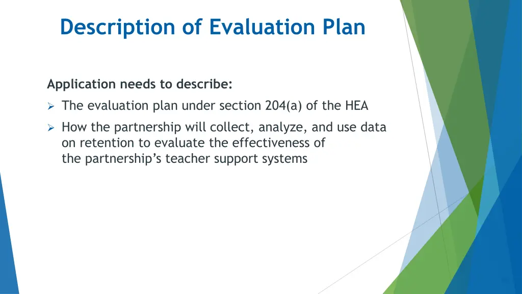 description of evaluation plan