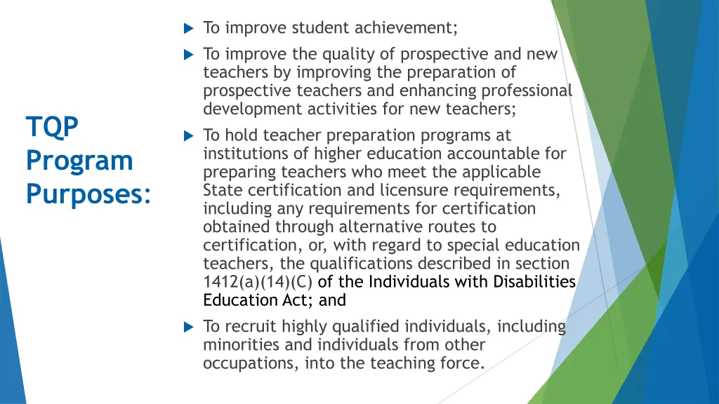 tqp program purposes
