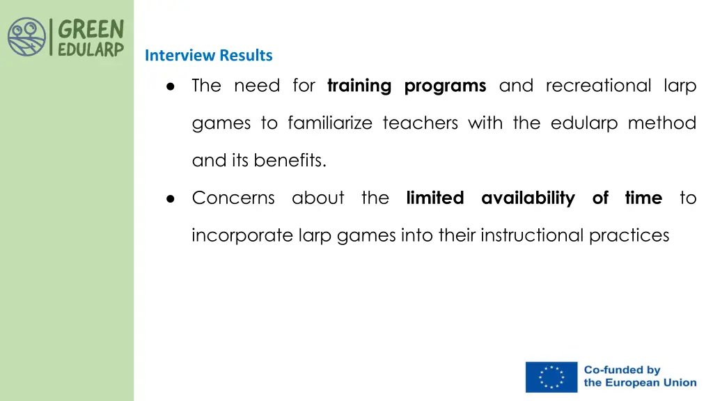 interview results the need for training programs