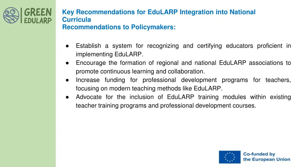 key recommendations for edularp integration into 1