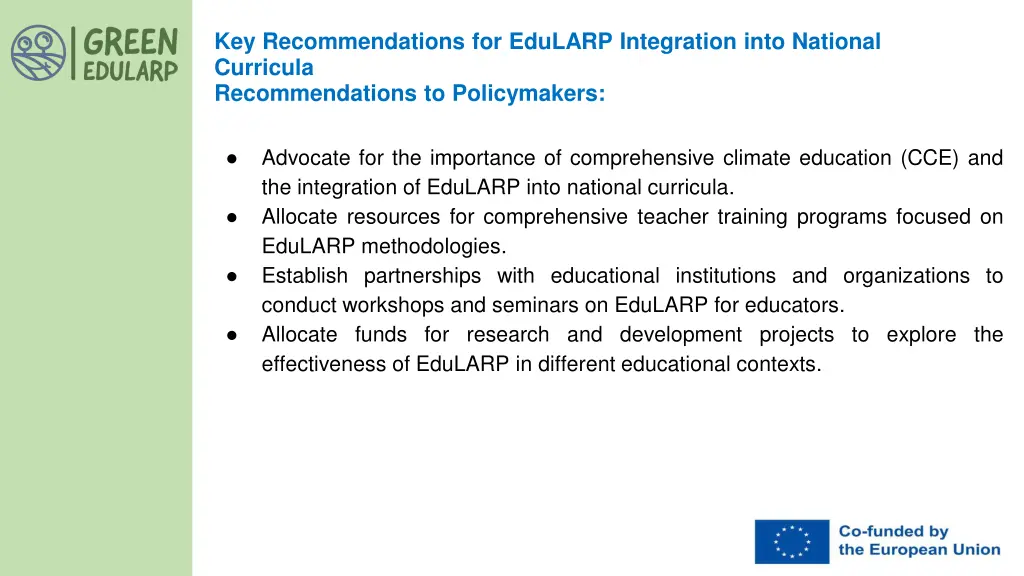 key recommendations for edularp integration into