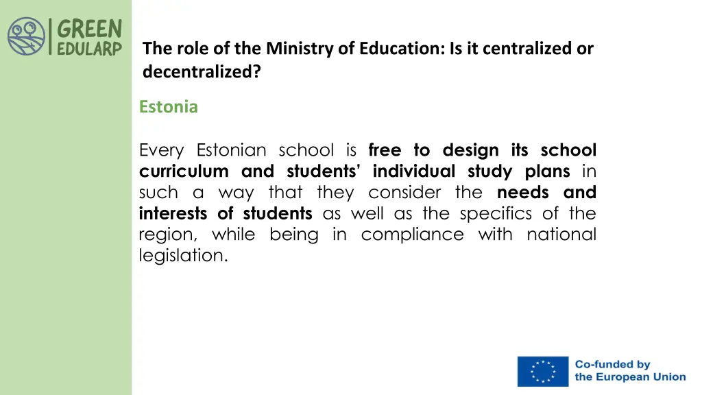 the role of the ministry of education 1