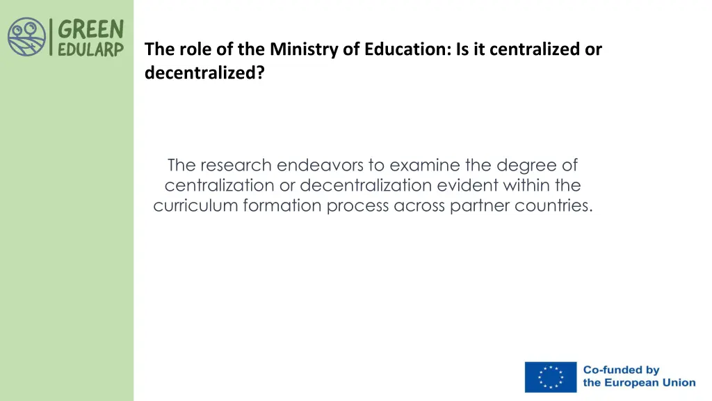the role of the ministry of education