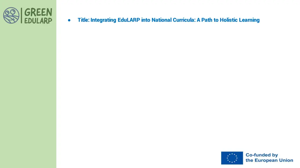title integrating edularp into national curricula