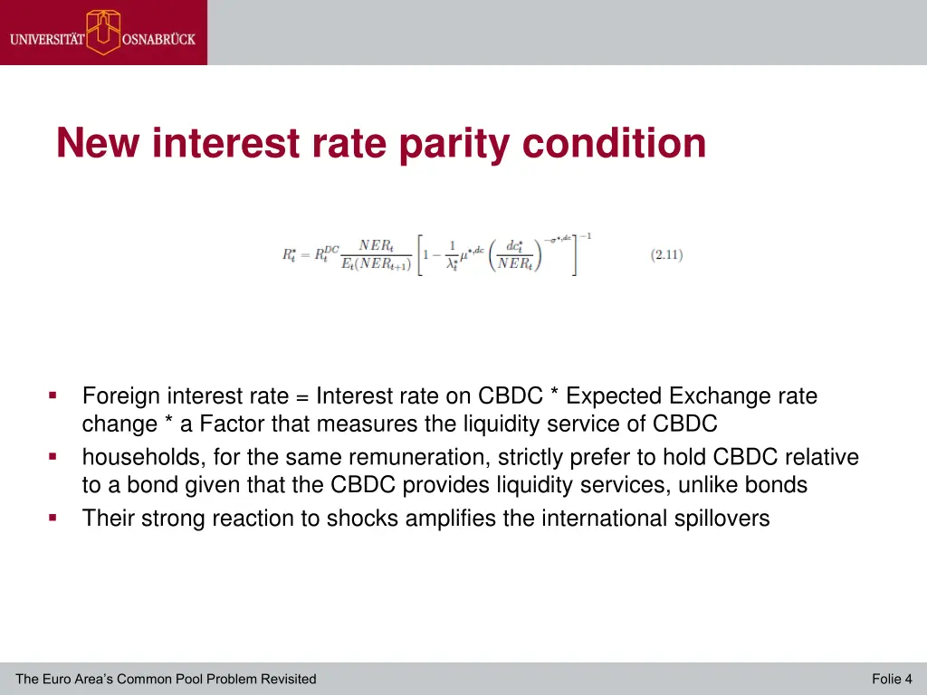 new interest rate parity condition