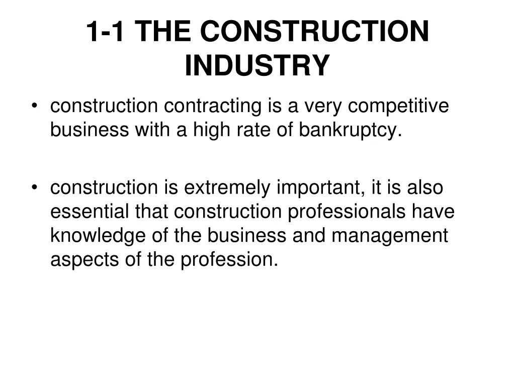 1 1 the construction industry
