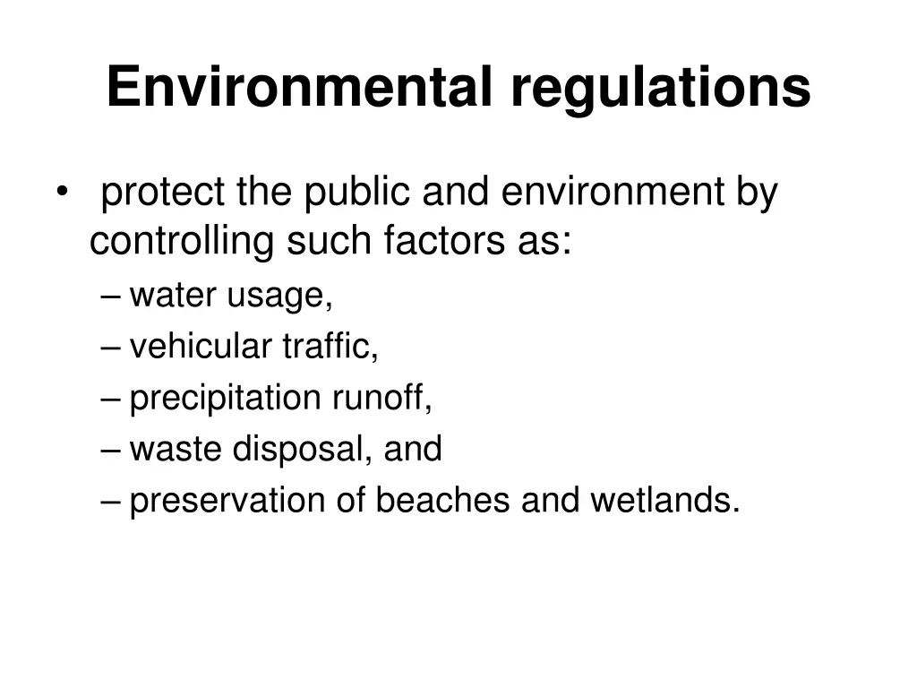 environmental regulations