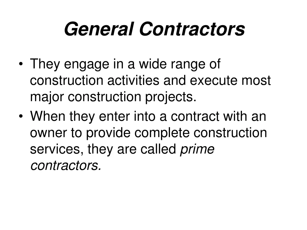 general contractors