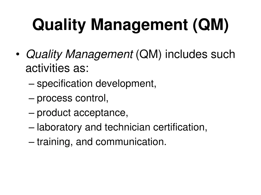quality management qm