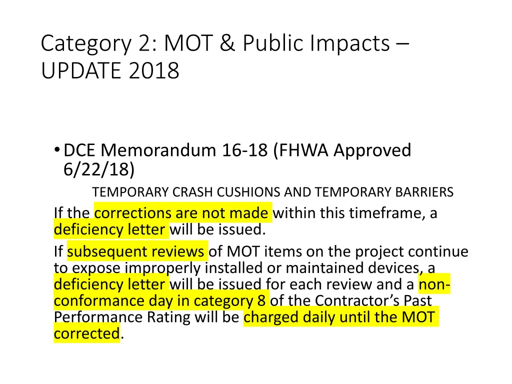 category 2 mot public impacts update 2018 2
