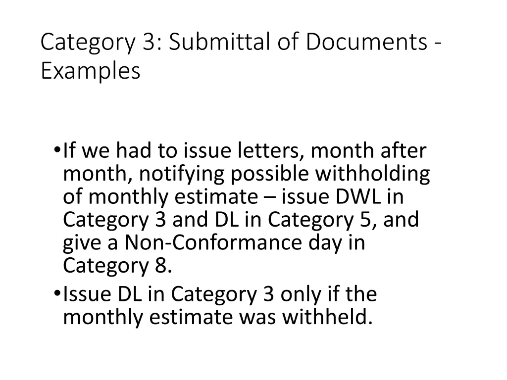 category 3 submittal of documents examples 2
