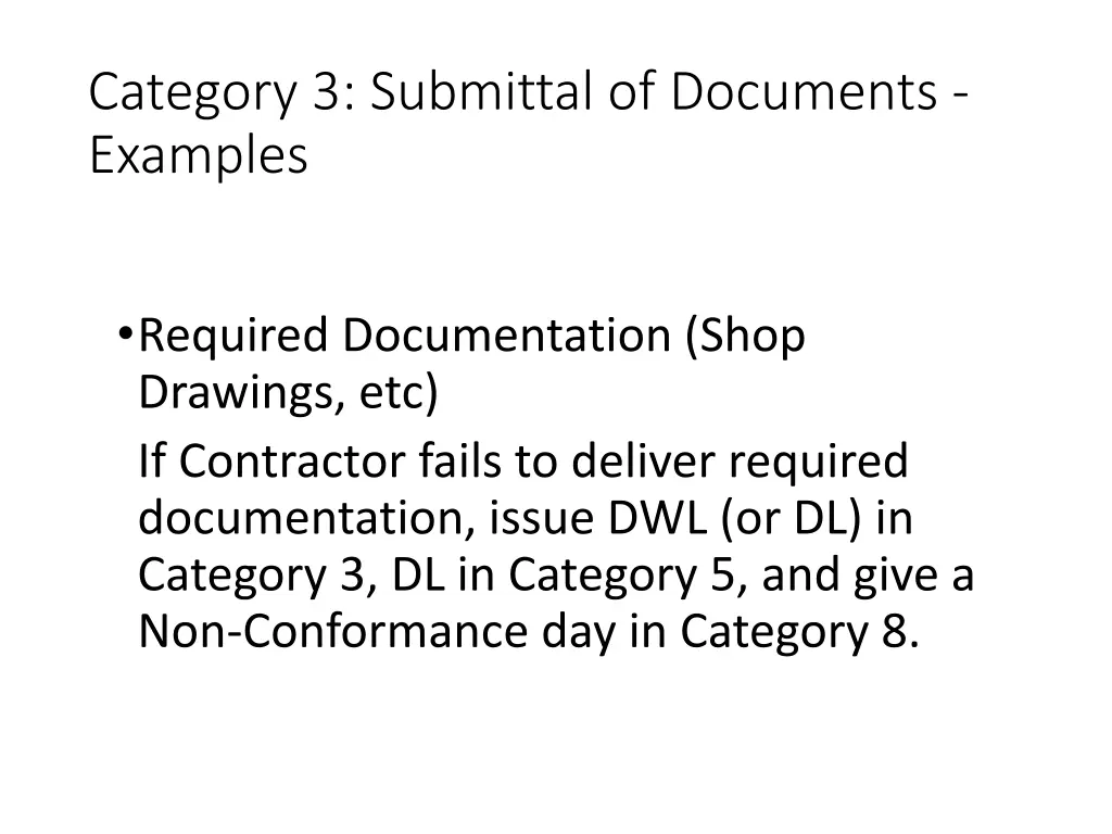 category 3 submittal of documents examples 3
