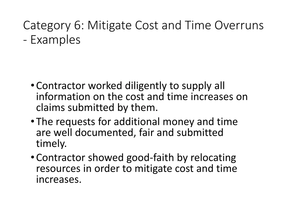 category 6 mitigate cost and time overruns 1