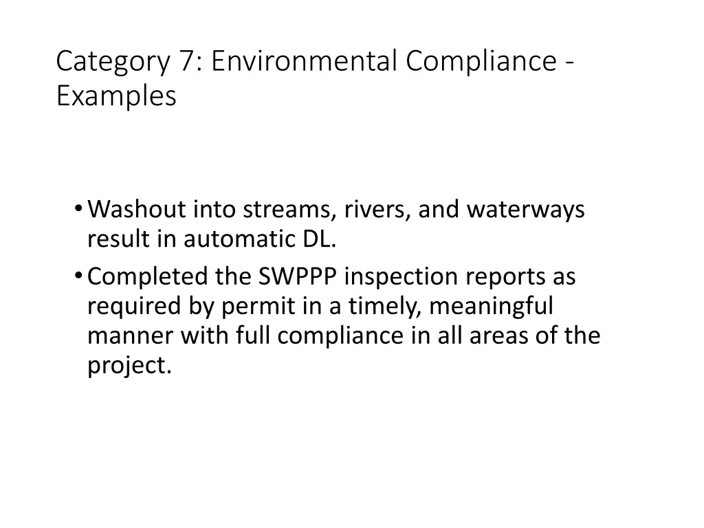 category 7 environmental compliance examples 1