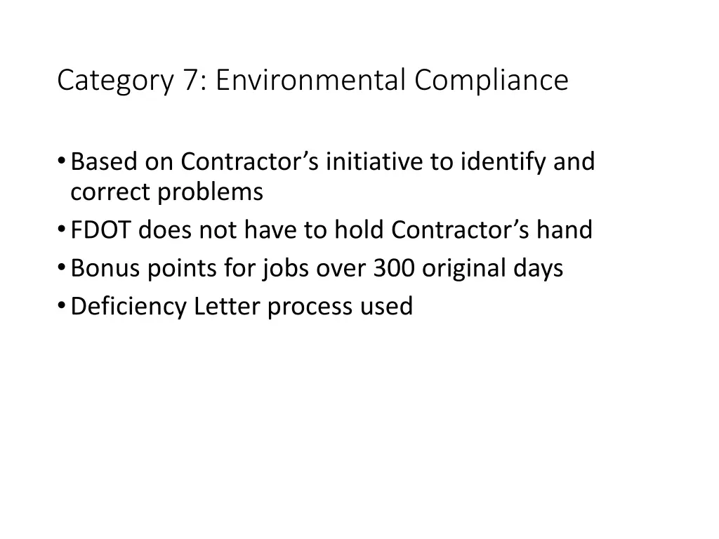 category 7 environmental compliance