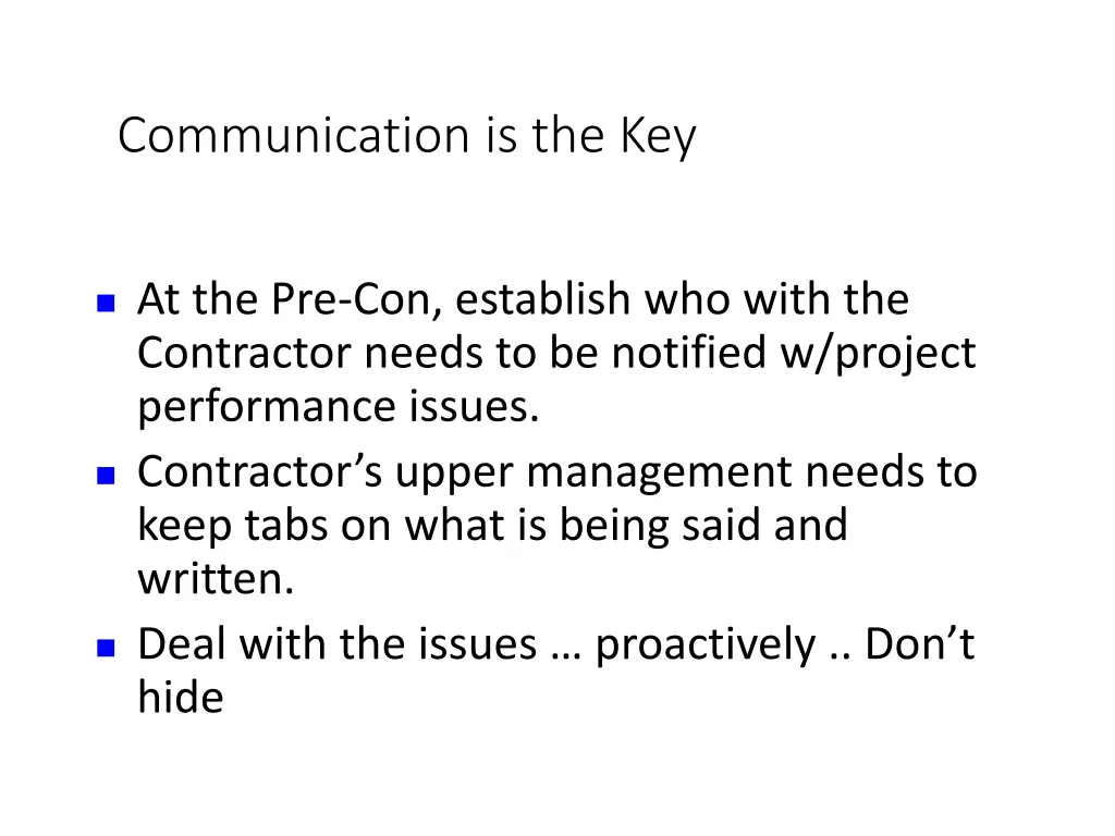 communication is the key