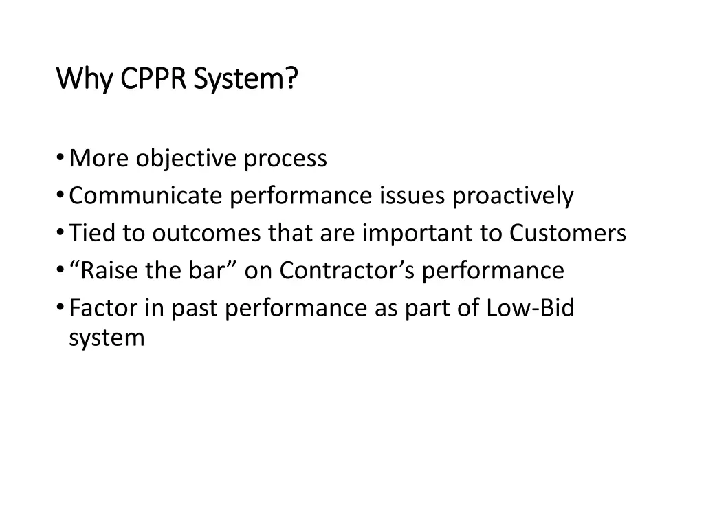 why cppr system why cppr system