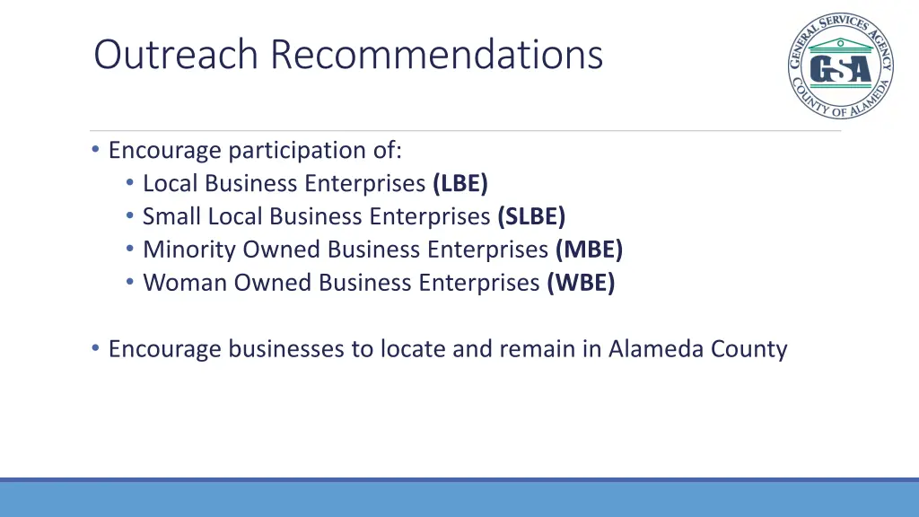 outreach recommendations
