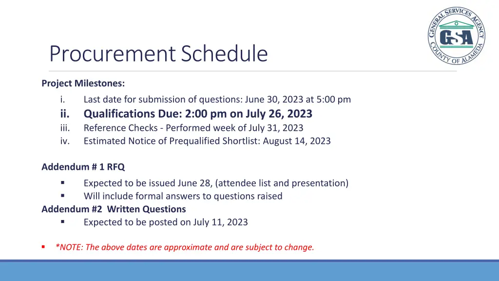 procurementschedule