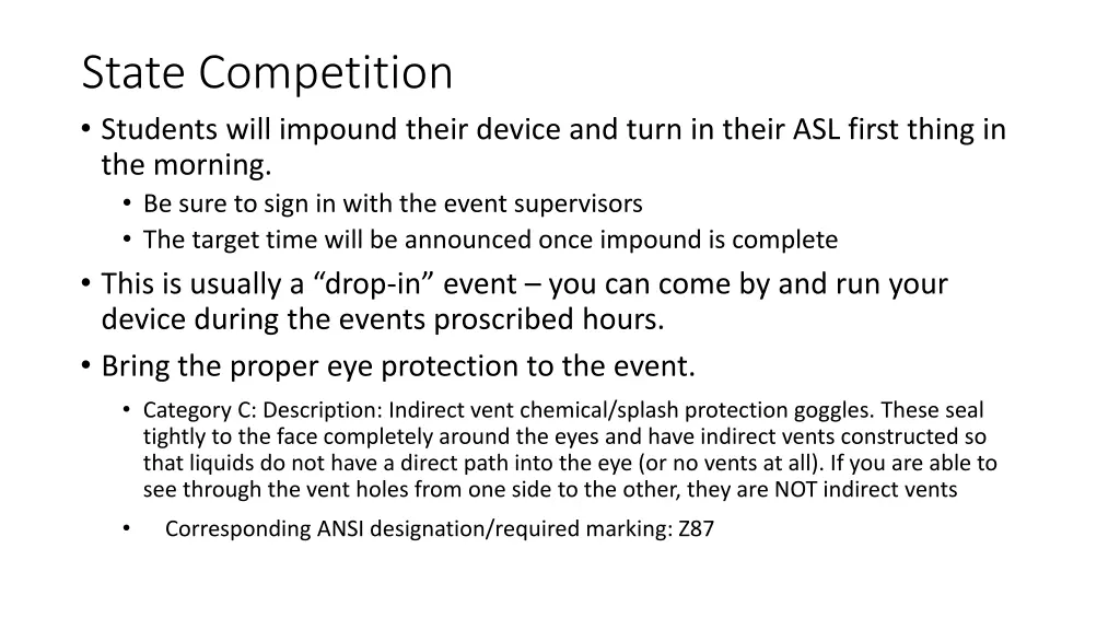 state competition students will impound their