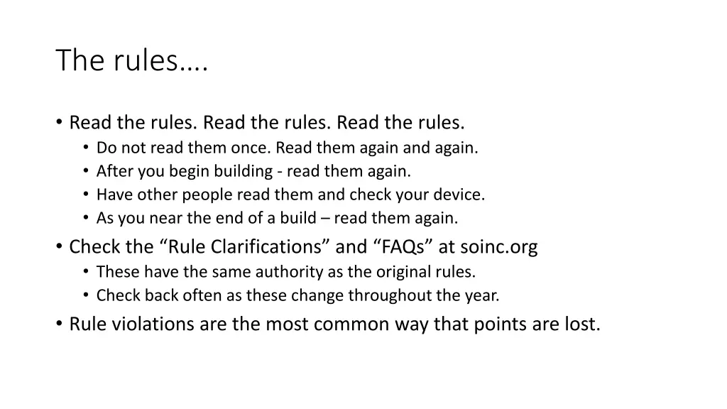 the rules