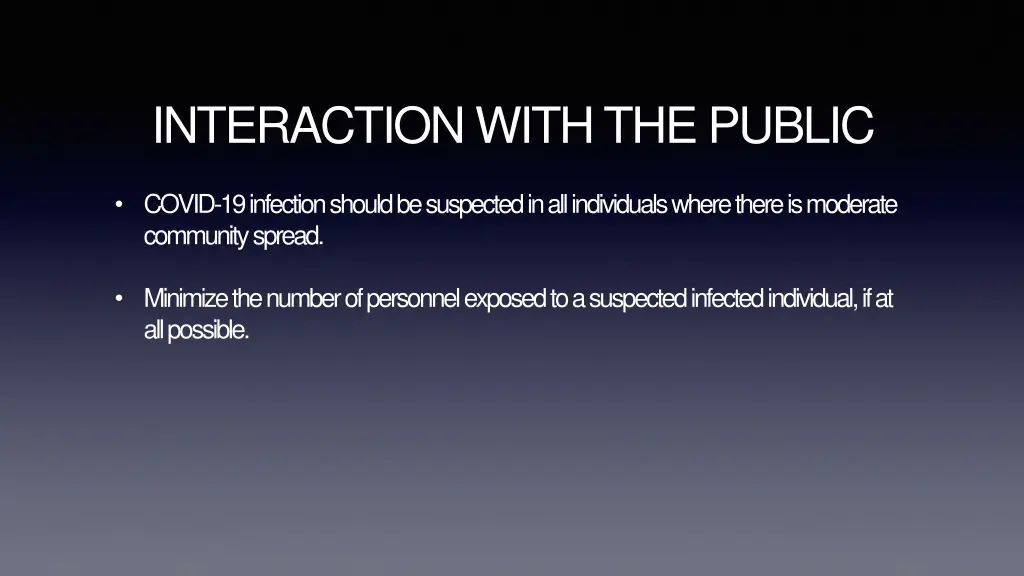 interaction with the public