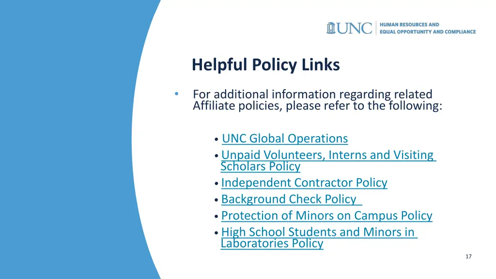 helpful policy links