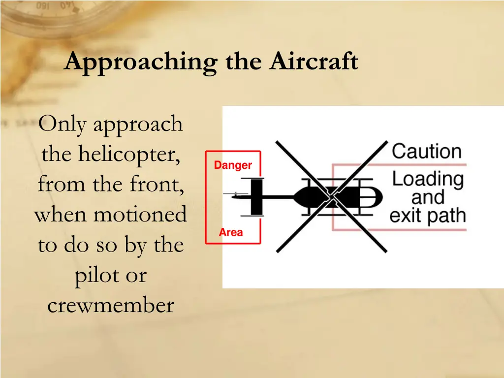 approaching the aircraft 1