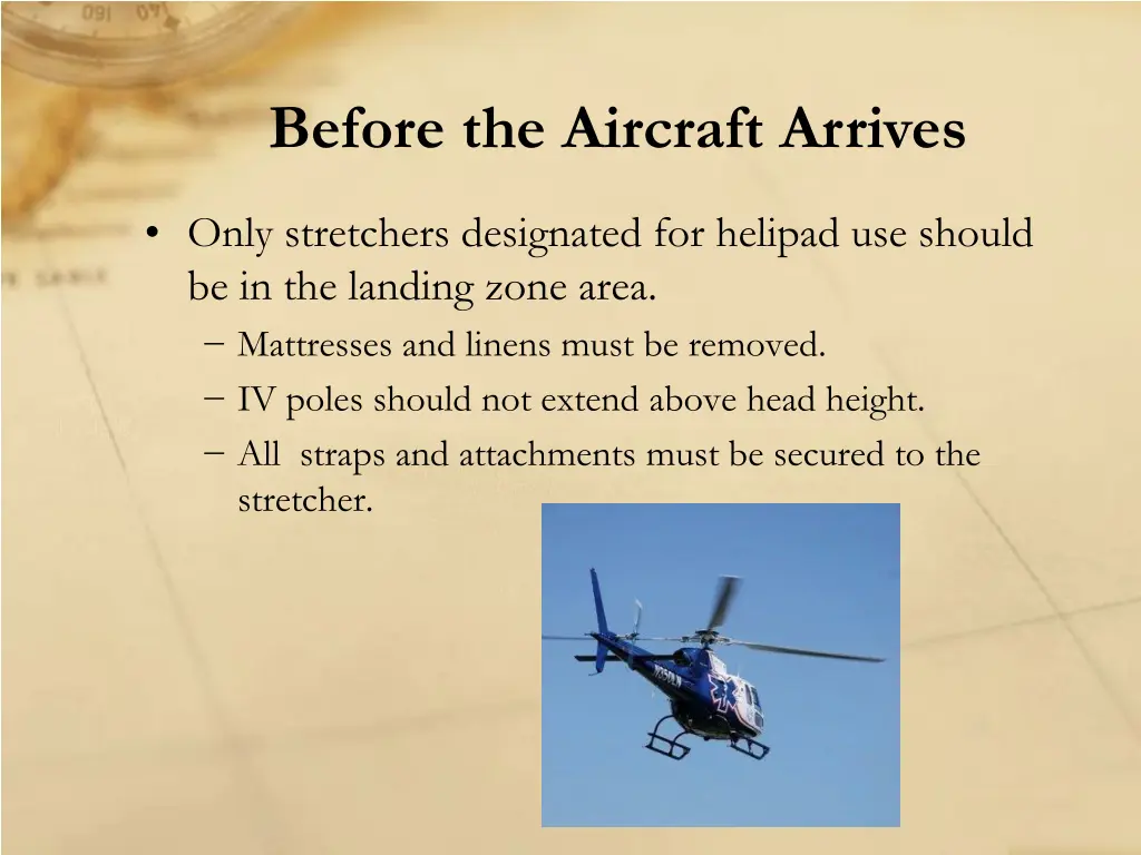 before the aircraft arrives 2