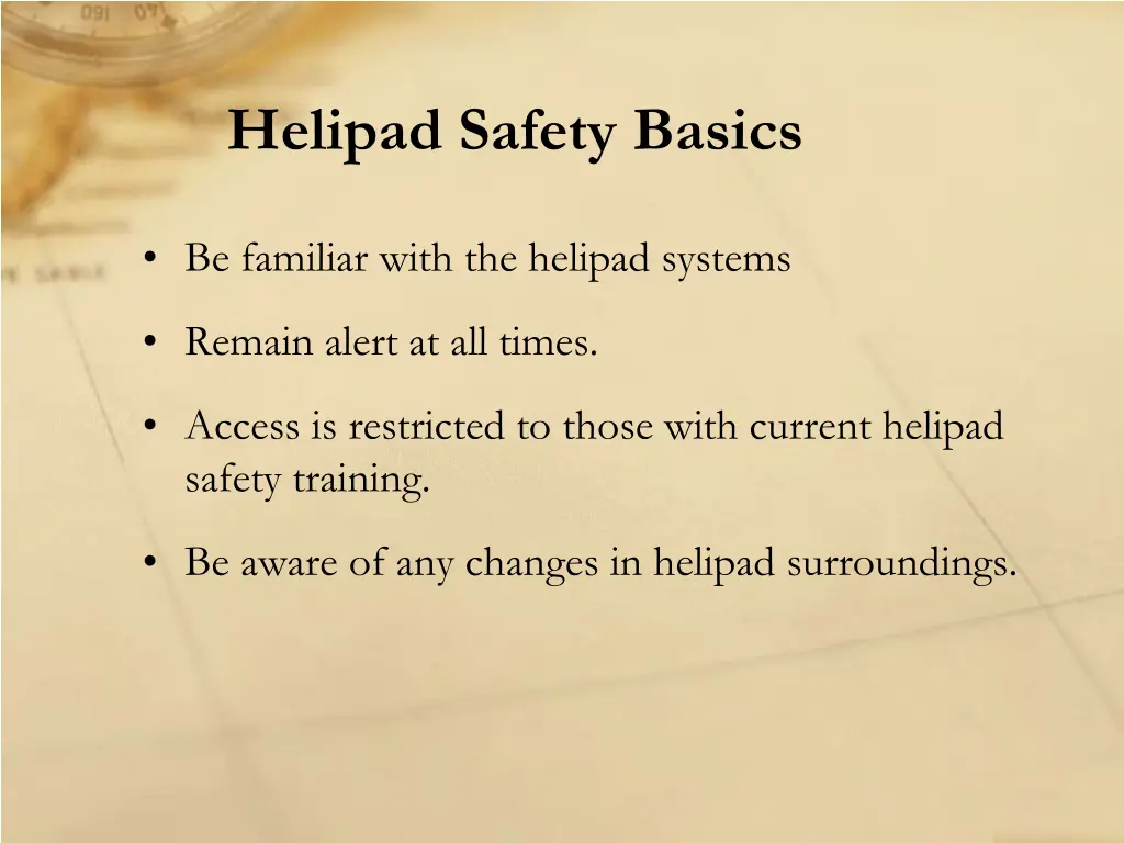 helipad safety basics