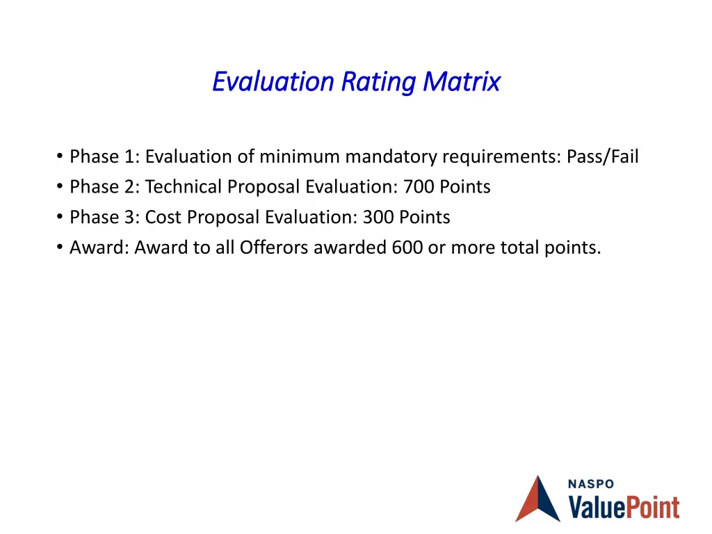 evaluation rating matrix evaluation rating matrix