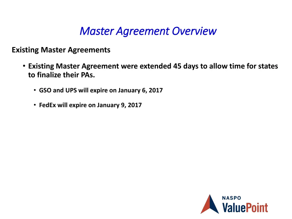 master agreement overview master agreement