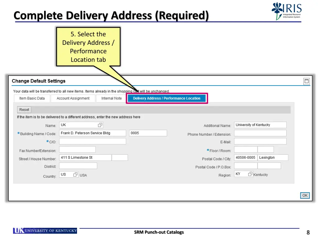 complete delivery address required