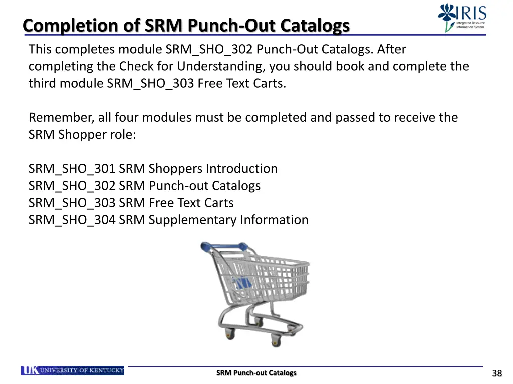 completion of srm punch out catalogs this