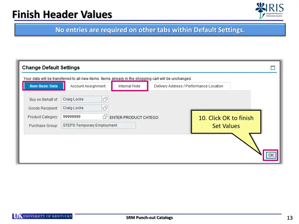 finish header values