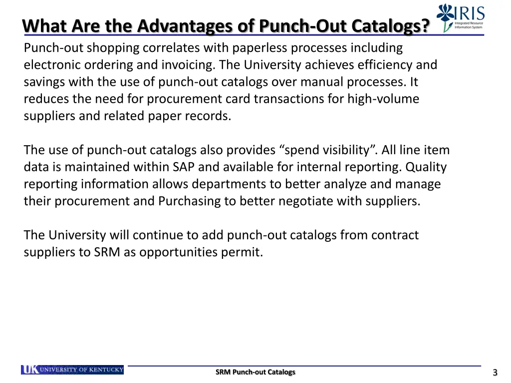 what are the advantages of punch out catalogs
