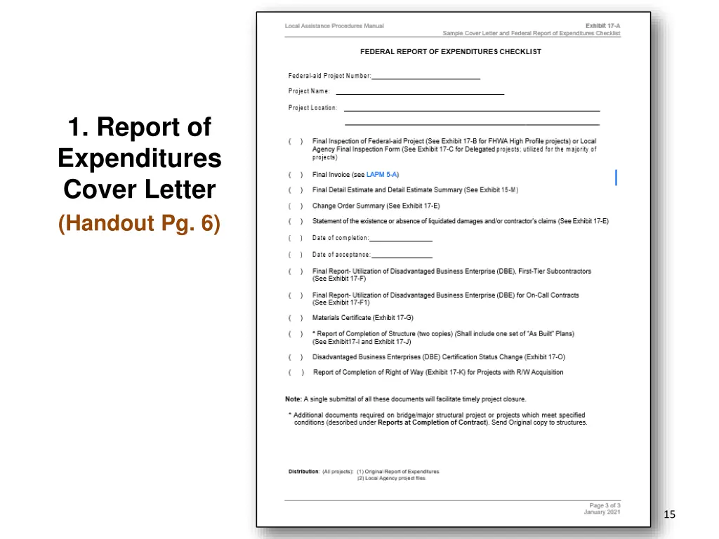 1 report of expenditures cover letter handout pg 6
