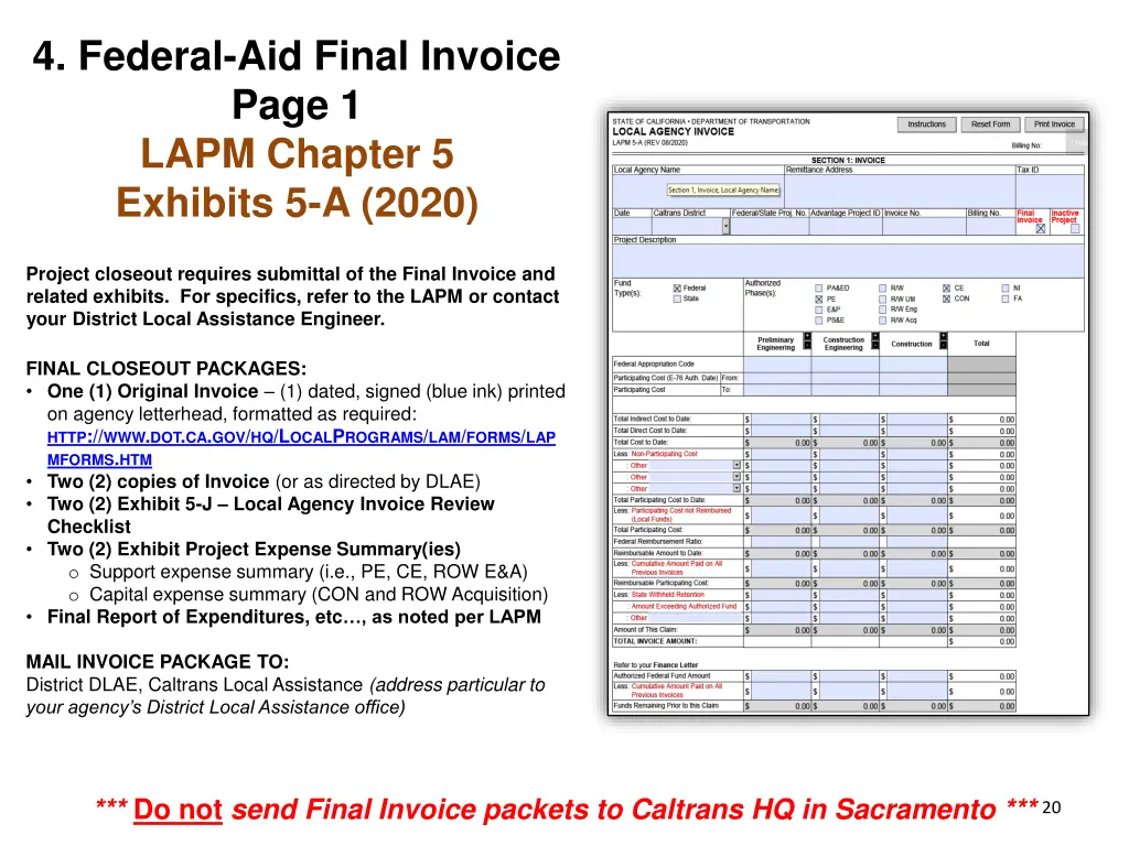 4 federal aid final invoice page 1 lapm chapter